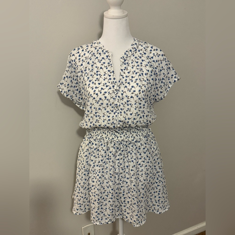 Sienna Sky Blue and White Floral Dress